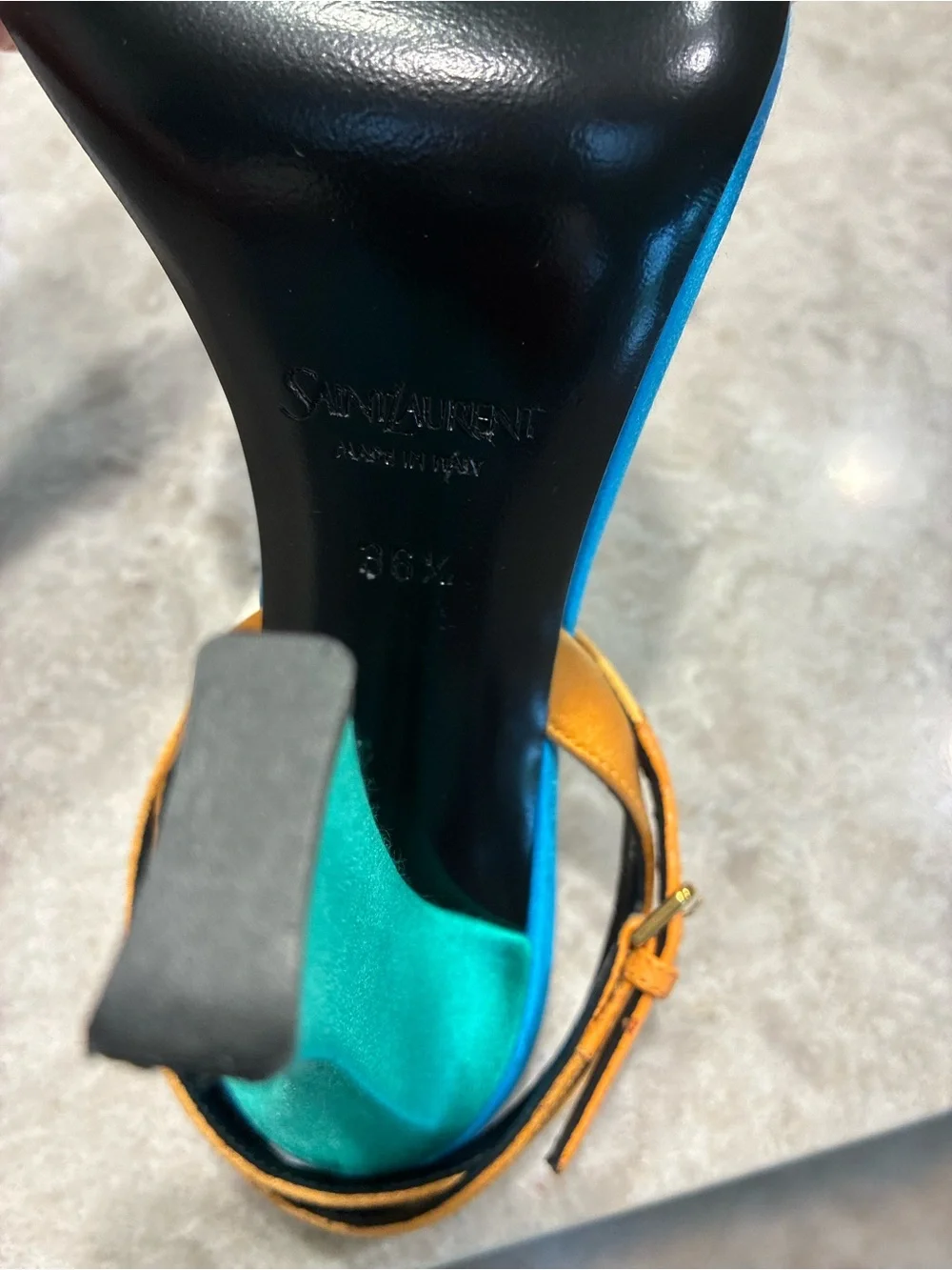 Saint Laurent Dominique 110 Crêpe Satin Sandals - Picture 9 of 10